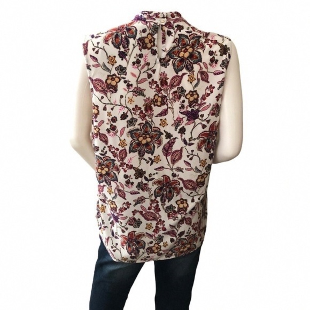 J. Jill Floral Sleeveless Camisole - White with Pink & Brown Floral